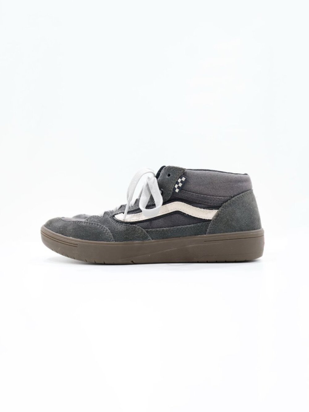 Vans VR3 Cush Gray Suede & Canvas Mid Skateboarding Sneakers - Women's 9